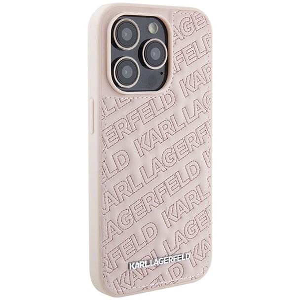 KARL LAGERFELD futerał do IPHONE 15 Pro Max KLHCP15XPQKPMP (Quilted Pattern) różowy