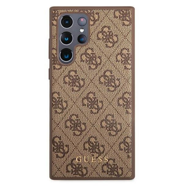 GUESS futerał do SAMSUNG S22 Ultra GUHCS22LG4GFBR (4G Metal Gold Logo) brązowy