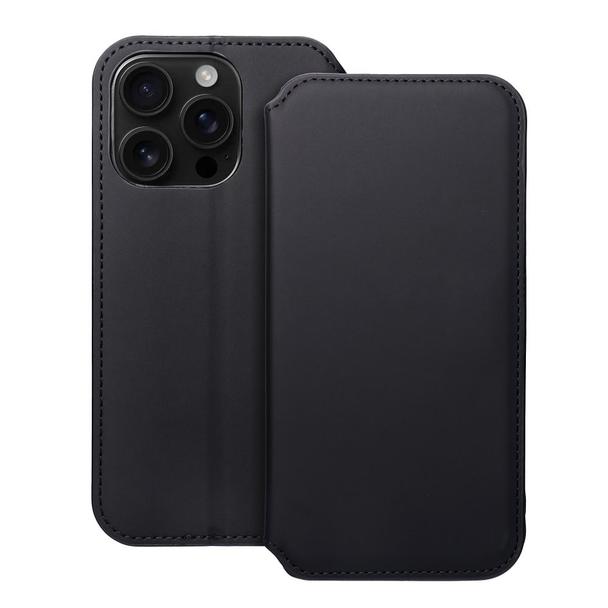 Etui z klapką na iPhone 16 PRO Dual Pocket Book czarne