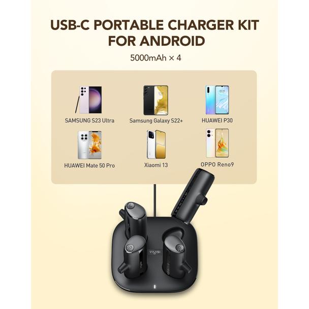 Powerbank Veger Pogo (W007CK) zestaw 4 x 5000 mAh czarny