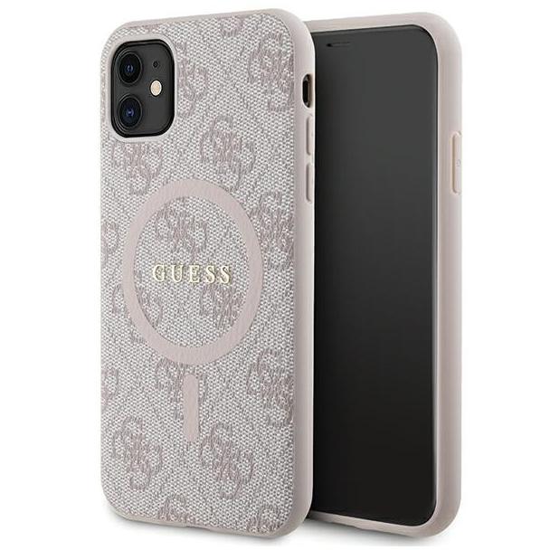 GUESS futerał do IPHONE 11 kompatybliny z MagSafe GUHMN61G4GFRP (4G Ring classic logo) różowy