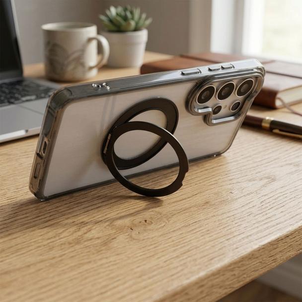 Etui na Samsung S26 ULTRA Frame Circle Stand zgodne z MagSafe czarne