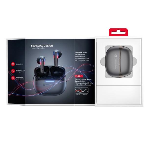 Słuchawki bezprzewodowe douszne TWS Forcell F-Audio Pulse Air ENC czarny 0INT