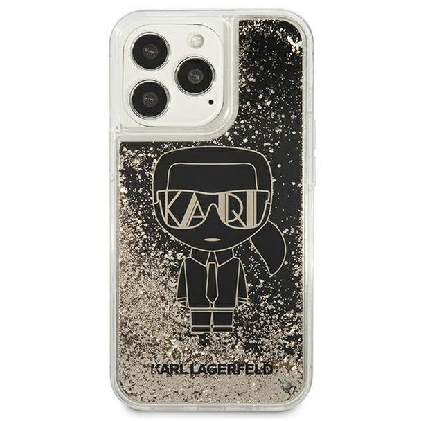 KARL LAGERFELD futerał do IPHONE 13 Pro KLHCP13LLGGKBK (Liquid Glitter Gatsby Ikonik) czarny