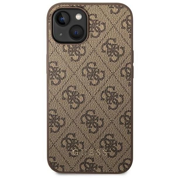 GUESS futerał do IPHONE 14 Plus GUHCP14MG4GFBR (4G Gold Logo) brązowy