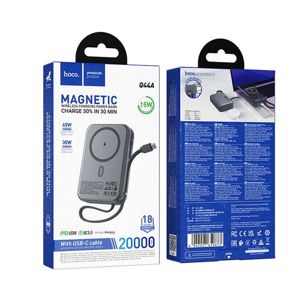 Powerbank Hoco 20000 mAh zgodny z MagSafe QC PD 45W Q44A czarny