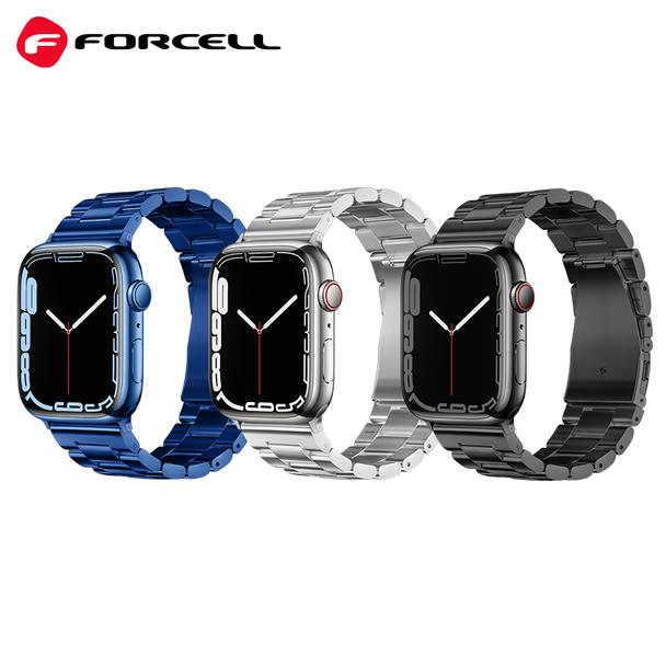 Pasek do Apple Watch Forcell F-Design FA10 zatrzask stal 42 / 44 / 45 / 49 mm czarny