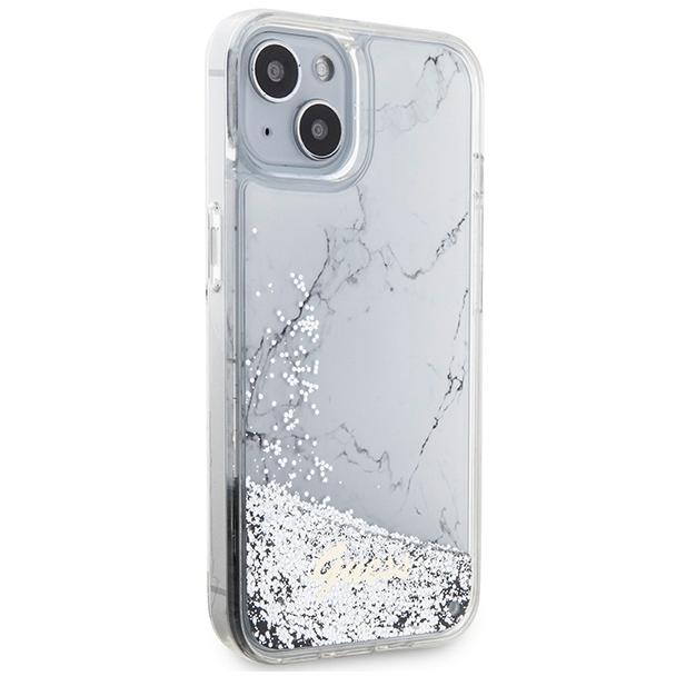 GUESS futerał do IPHONE 13 / 14 / 15 GUHCP14SLCSGSGH (Liquid Glitter Marble) biały