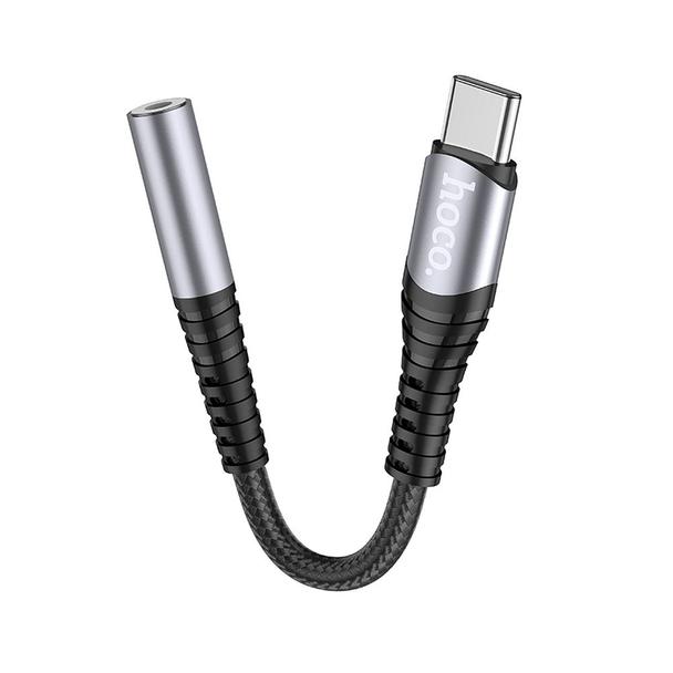 Adapter AUX Jack 3,5 mm do USB C Hoco LS33 szary