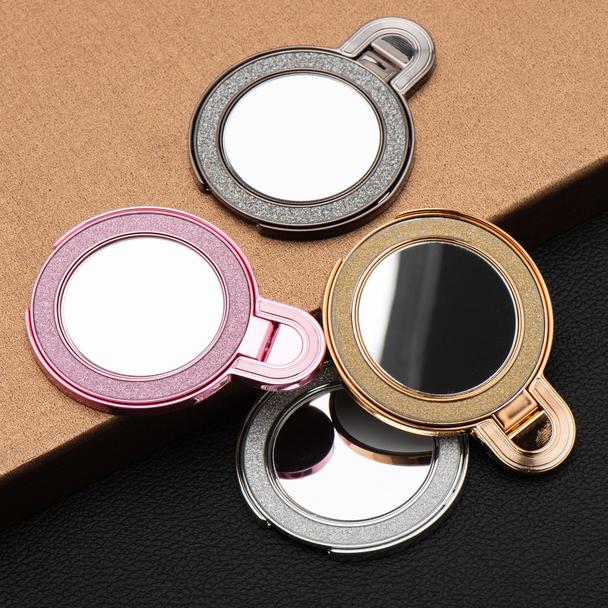 Stojak na telefon CIRCLE MIRROR - naklejany - różowy