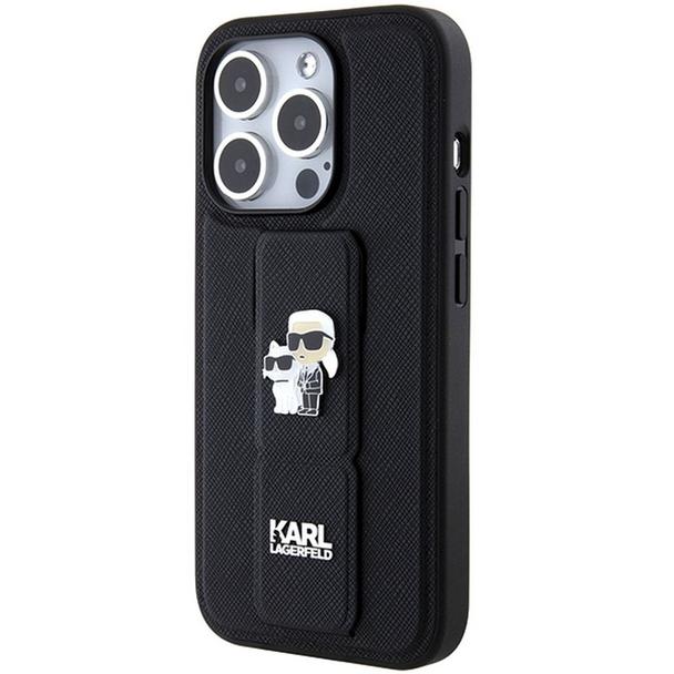 KARL LAGERFELD futerał do IPHONE 13 Pro Max KLHCP13XGSAKCPK (Gripstand Saffiano KC PIN) czarny