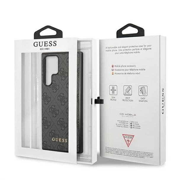 GUESS futerał do SAMSUNG S22 Ultra GUHCS22LG4GFGR (4G Metal Gold Logo) szary
