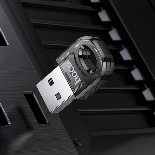 Adapter USB A bluetooth Hoco UA28 transparentny czarny