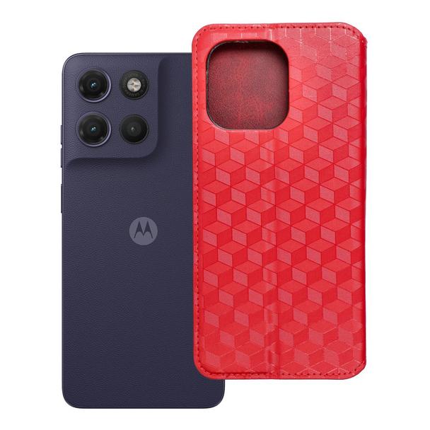 Etui z klapką na Motorola G17 Cubic Book czerwone