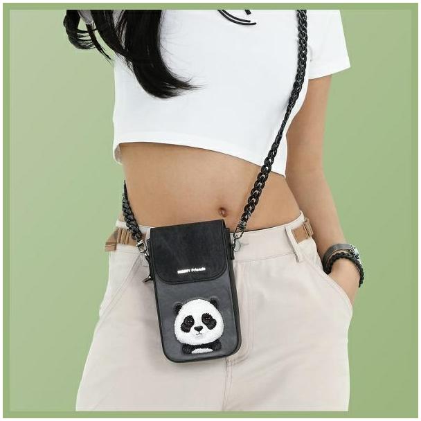 NIMMY torebka na telefon BIG EYED PET 2.0 Panda czarna