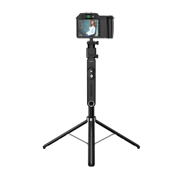 Selfie stick Hoco tripod z pilotem bezprzewodowym obrotowy 360 stopni z automatycznym śledzeniem twarzy K32 czarny