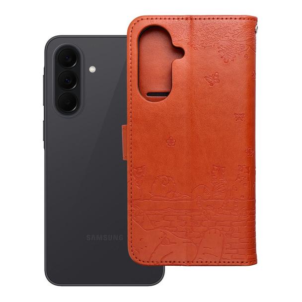 Etui z klapką na Samsung A37 Mezzo Book koty brązowe