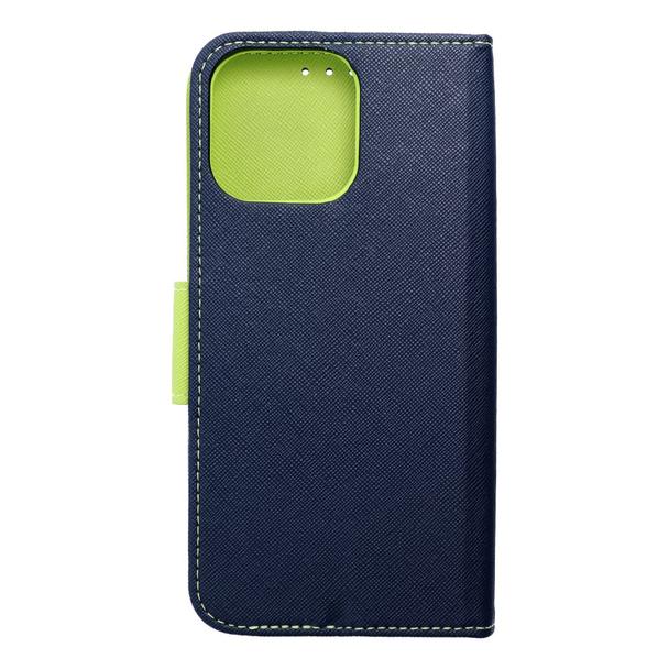 Etui z klapką na iPhone 16 PRO MAX Fancy Book granatowo-limonkowe