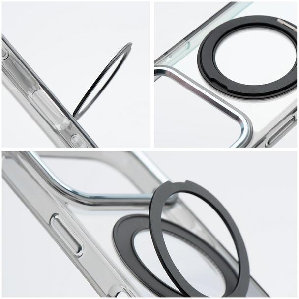Etui na iPhone 15 Frame Circle Stand zgodne z MagSafe czarne