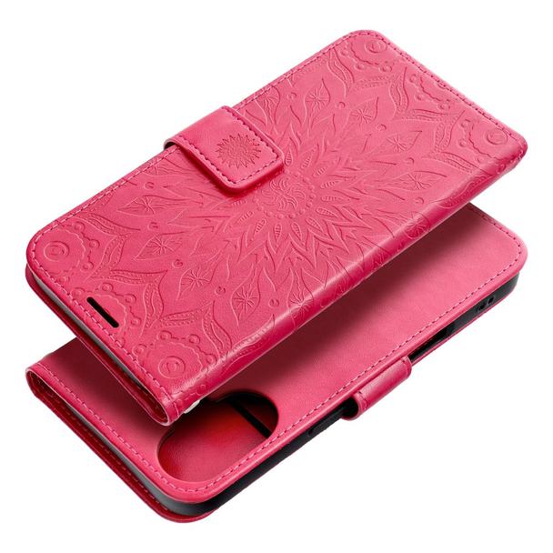 Etui z klapką na iPhone 16 Mezzo Book mandala magenta