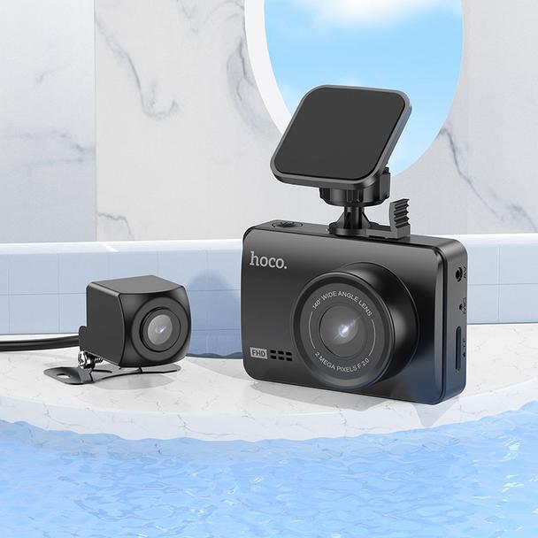Kamera samochodowa Hoco z wyświetlaczem 2,45" 1080P/30fps + kamera tylna 720P/25fps DV3 czarna