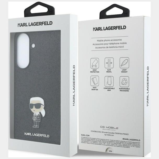 KARL LAGERFELD futerał do SAMSUNG A37 KLHCSA37GKNPSK (Fixed Glitter Ikonik Logo Metal Pin) czarny