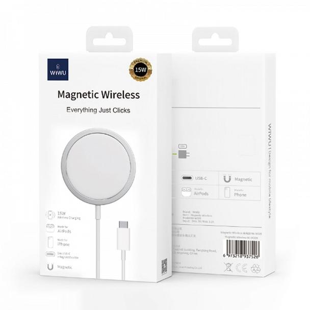 WiWU - Ładowarka bezprzewodowa 15W do telefonów kompatybilna z MagSafe Wi-W009