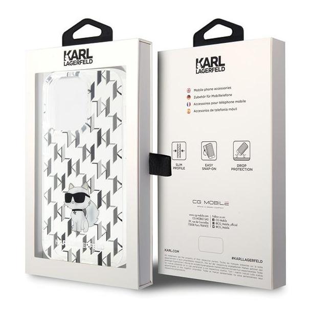 KARL LAGERFELD futerał do IPHONE 15 Pro Max KLHCP15XHNCMKLT (Monogram) transparentny