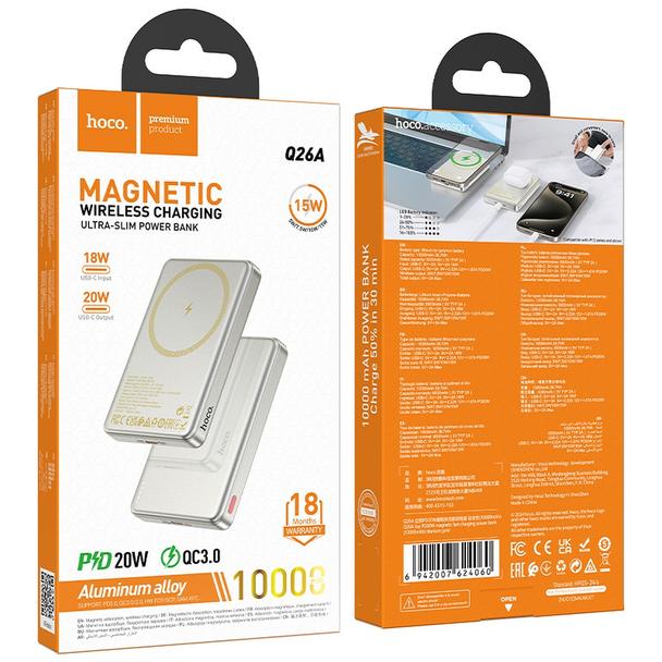 Powerbank zgodny z MagSafe Hoco 10000 mAh QC PD 2A 20W Q26A złoty
