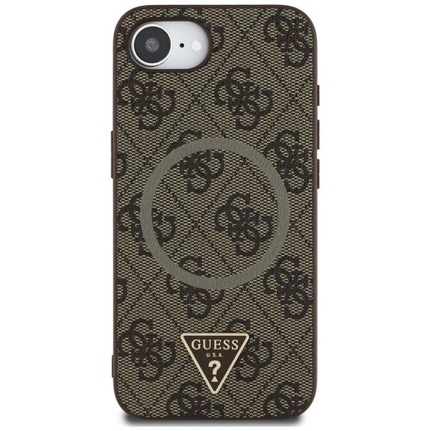 GUESS futerał do IPHONE 16e (SE 4 2025) kompatybilny z MagSafe GUHMPSE4P4TDPW (PU 4G RingTriangle Logo) brązowy