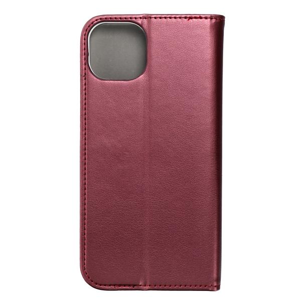 Etui z klapką na iPhone 15 PLUS Smart Magneto burgundowe