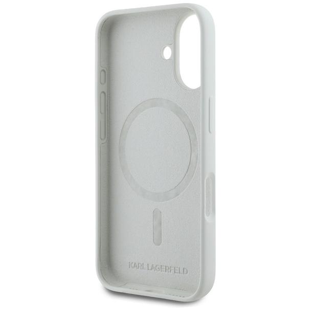 KARL LAGERFELD futerał do IPHONE 16 kompatybilny z MagSafe KLHMP16SSKCHTCE (Silicone KC Heads) beżowy