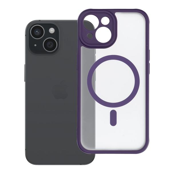 Etui na iPhone 15 Full Matte Mag Cover zgodne z MagSafe fioletowy