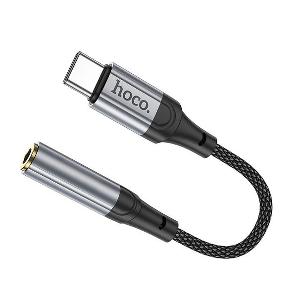 Adapter AUX USB C do Jack 3,5 mm Hoco 0,12 m LS36 czarny