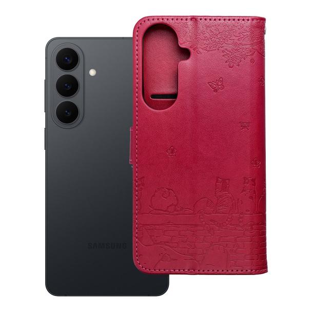 Etui z klapką na Samsung S26 PLUS Mezzo Book koty czerwone