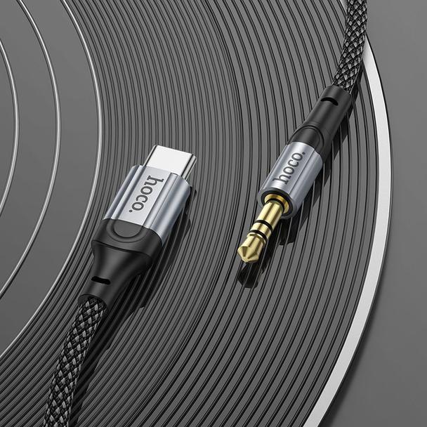 Kabel AUX USB C do Jack 3,5 mm Hoco 1 m UPA26 czarny