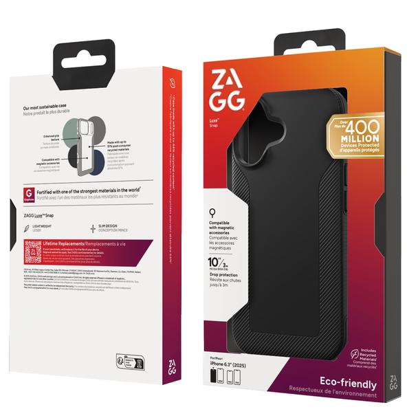 ZAGG futerał LUXE SNAP kompatybilny z MagSafe do IPHONE 17 black