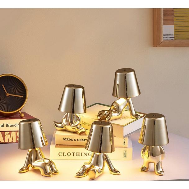 Lampka nocna GOLD MAN Art Deco stojący (wzór 1) MLTL