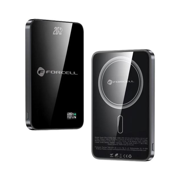 Powerbank zgodny z MagSafe Forcell F-Energy SuperSlim F5K8 QC4.0 PD3.0 15W 5000 mAh czarny 0INT