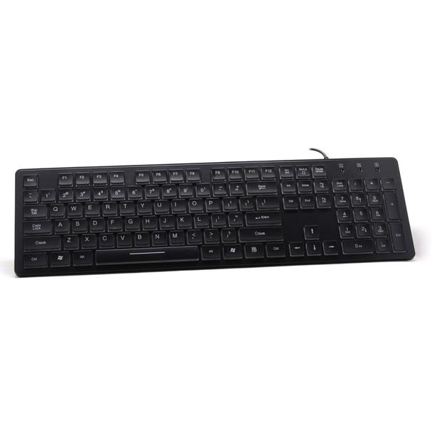 ART klawiatura przewodowa USB A QWERTY podświetlana slim AK-20 czarna