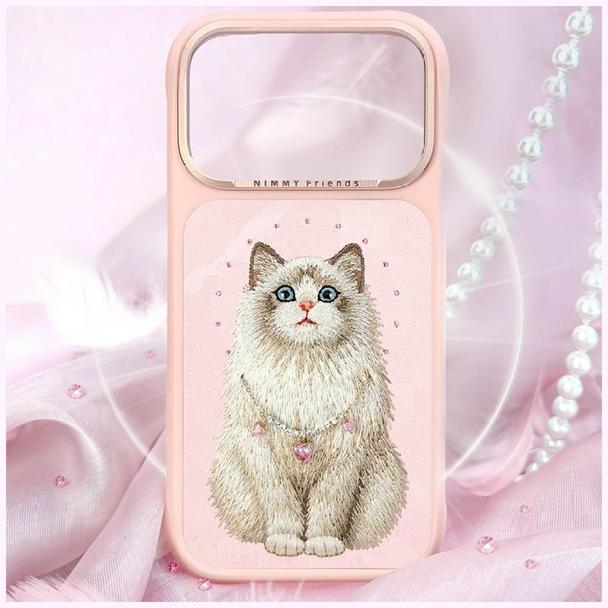 NIMMY futerał LUCKY FASHION CAT kompatybilny z MagSafe do IPHONE 18 Pro/17 Pro różowy