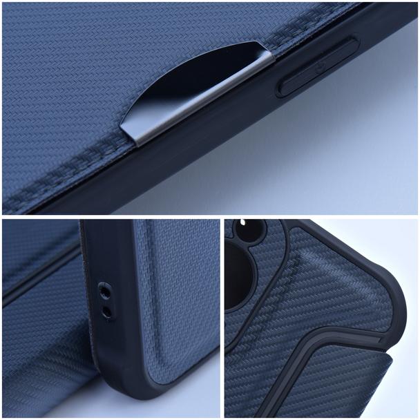 Etui z klapką na iPhone 15 PLUS Razor Book niebieskie