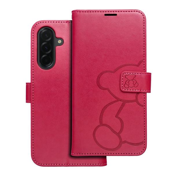 Etui z klapką na Samsung A36 5G Mezzo Book teddy bear magenta