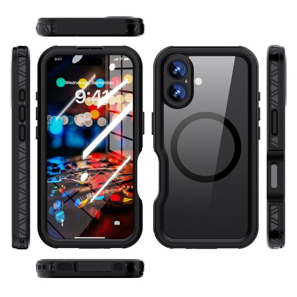 Futerał do iPhone 16 Shellbox GT wodoodporny zgodny z MagSafe czarny