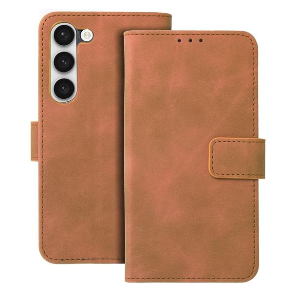 Etui z klapką na Samsung S23 Tender Book brązowe