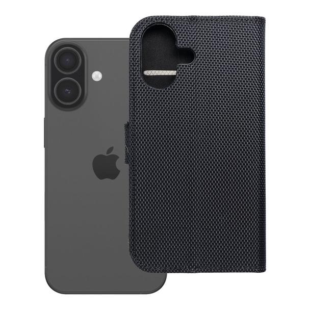 Etui z klapką na iPhone 17 / 18 4Card RFID antykradzieżowe tech fabric czarne