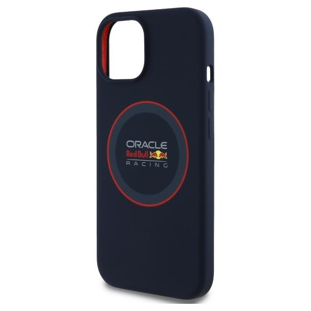 RED BULL futerał do IPHONE 14 kompatybilny z MagSafe RBHMP14S24SIILVR (Silicone red Ring) navy