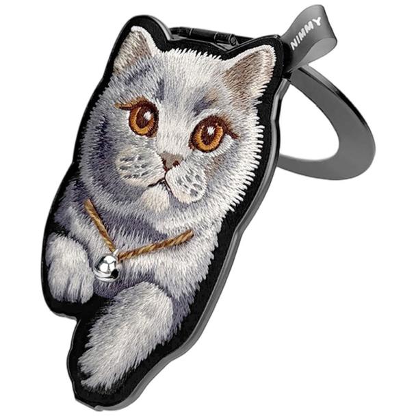 NIMMY zawieszka magnetyczna DENIM FASHION BRITISH SHORTHAIR CAT czarna