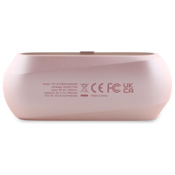 GUESS słuchawki bezprzewodowe bluetooth TWS GUTWSC2MCDSP (Elongated Metallic Classic Printed Logo) różowe