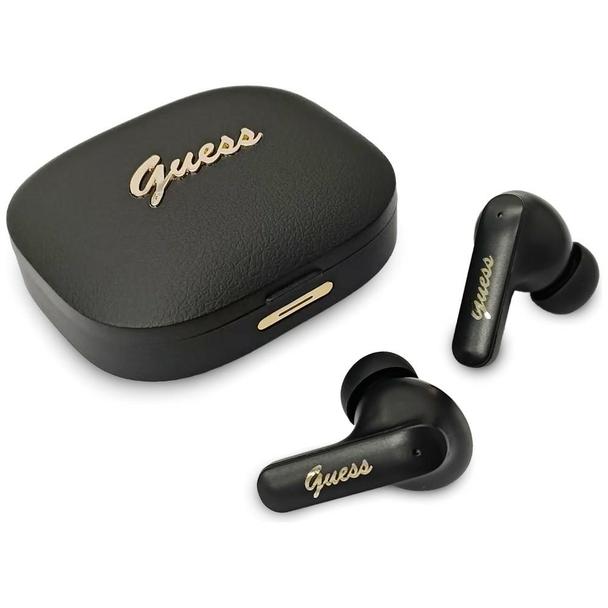 Słuchawki bezprzewodowe douszne GUESS TWS Script Metal Logo GUE005414 czarne